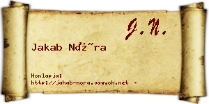 Jakab Nóra névjegykártya